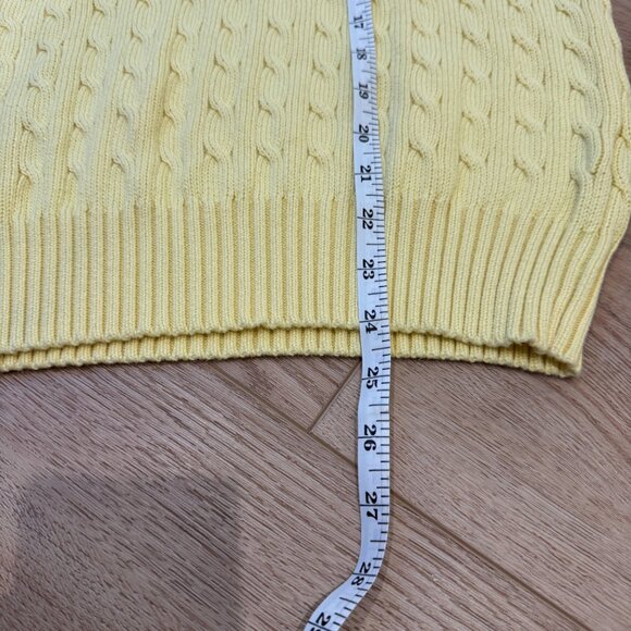 Ralph Lauren Polo Cable Knit Sweater Vest in Butter Yellow — Men’s Medium - Picture 5 of 7